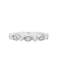 Diamond Round/Marquise Shape Alternating Band thumbnail 1