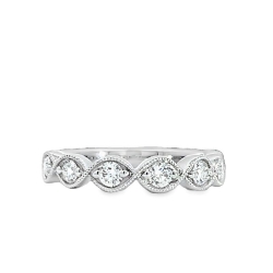 14k White Gold Diamond Band thumbnail 1