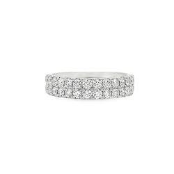 14k White Gold 1.00cttw Diamond 2 Row Fashion Ring thumbnail 1