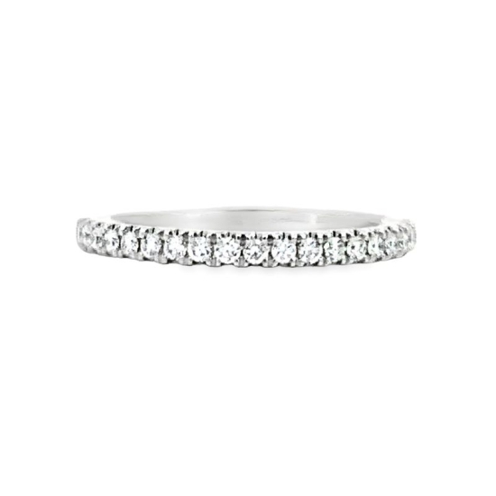 14k White Gold Diamond Wedding Band 1/4cttw