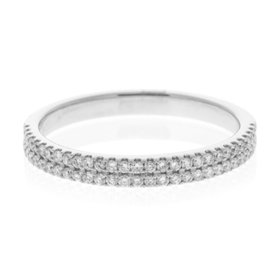 14k White Gold Diamond Band