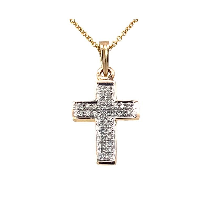 Diamond Cross Pendant w/Chain