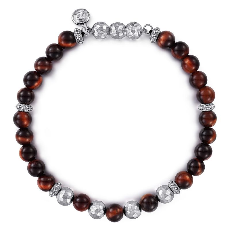 Tiger Eye & Silver Beaded Bracelet Tiger Eye & Silver Beaded Bracelet