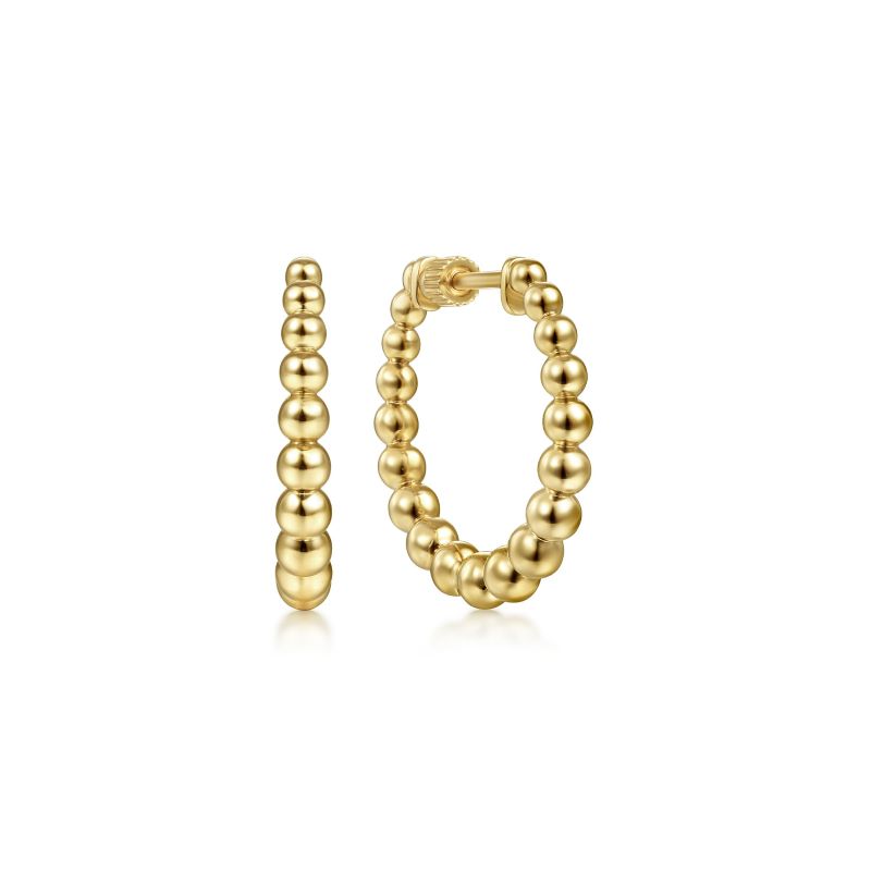14K Yellow Gold 20mm Bujukan Classic Hoop Earrings 14K Yellow Gold 20mm Bujukan Classic Hoop Earrings