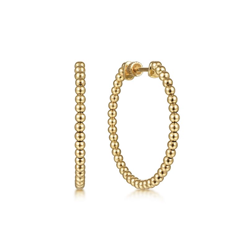 14K Yellow Gold 30mm Bujukan Classic Hoop Earrings 14K Yellow Gold 30mm Bujukan Classic Hoop Earrings