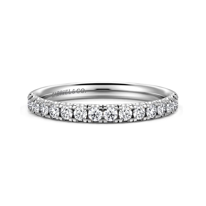 14K White Gold Diamond Wedding Band