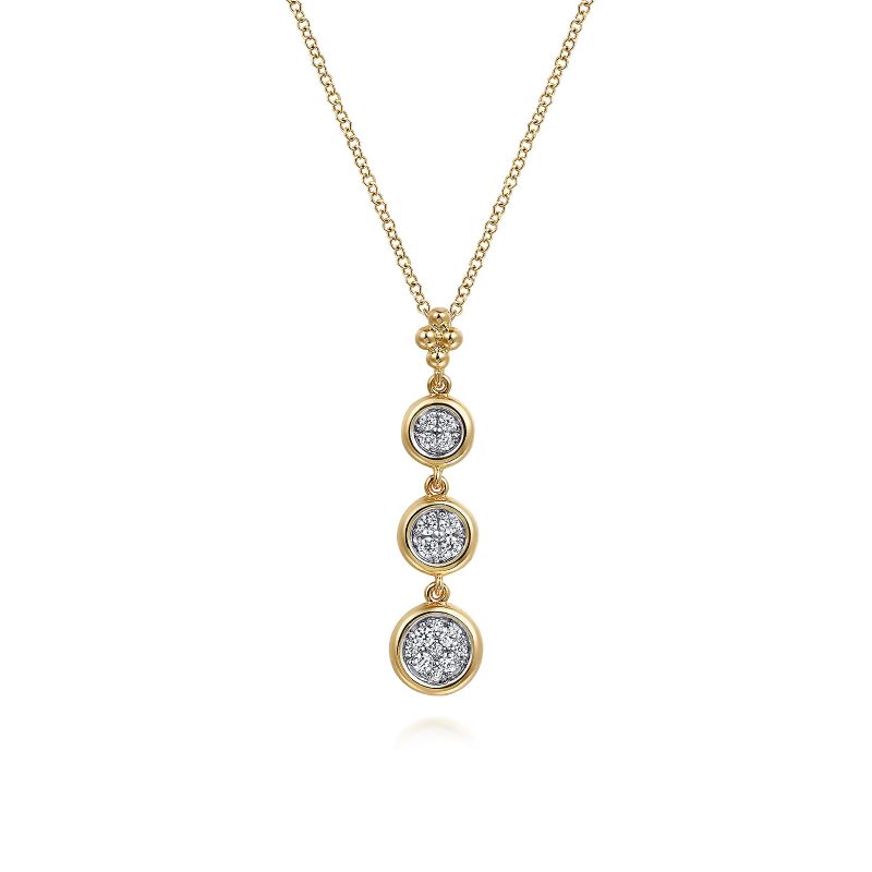 Graduating Diamond Cluster Bujukan Pendant Necklace