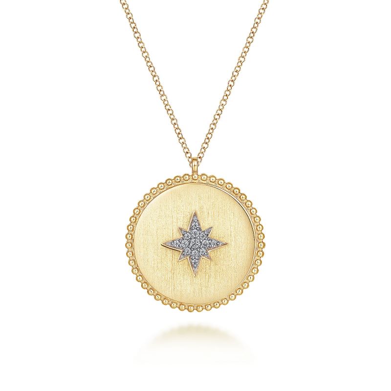 Medallion Necklace with Diamond Star Medallion Necklace with Diamond Star