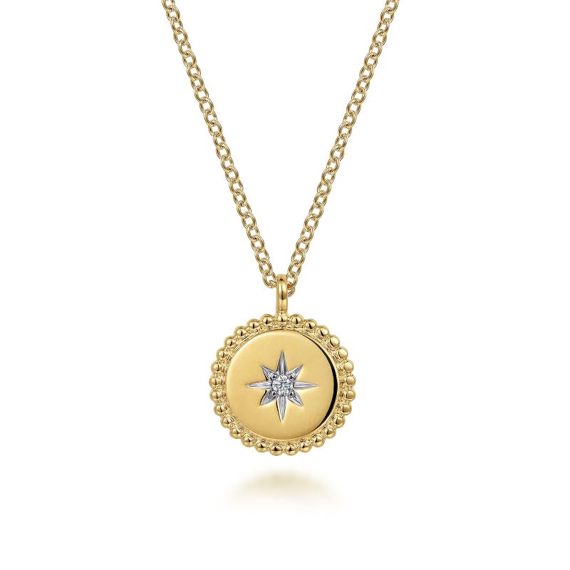 Bujukan Medallion Necklace with Starburst Diamond Center Bujukan Medallion Necklace with Starburst Diamond Center