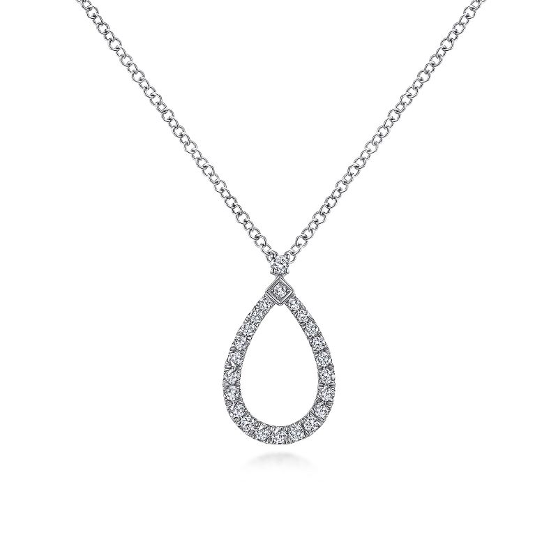 Teardrop Diamond Pendant Necklace Teardrop Diamond Pendant Necklace