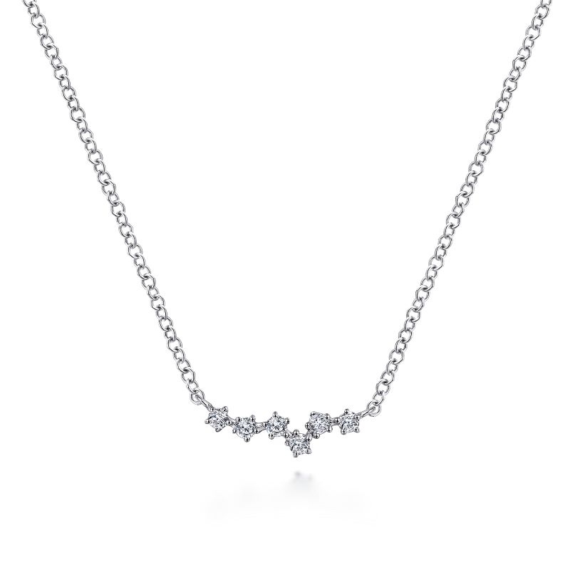 14K White Gold Diamond Constellation Bar Necklace 14K White Gold Diamond Constellation Bar Necklace