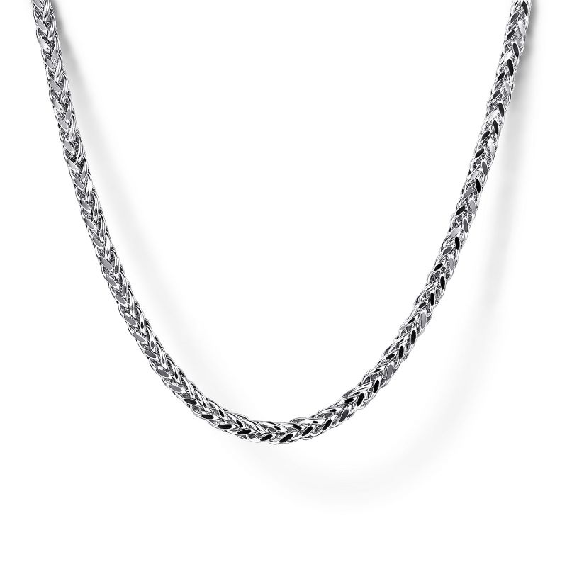 Sterling Silver 22" Men's Solid Wheat Chain Necklace Sterling Silver 22" Men's Solid Wheat Chain Necklace