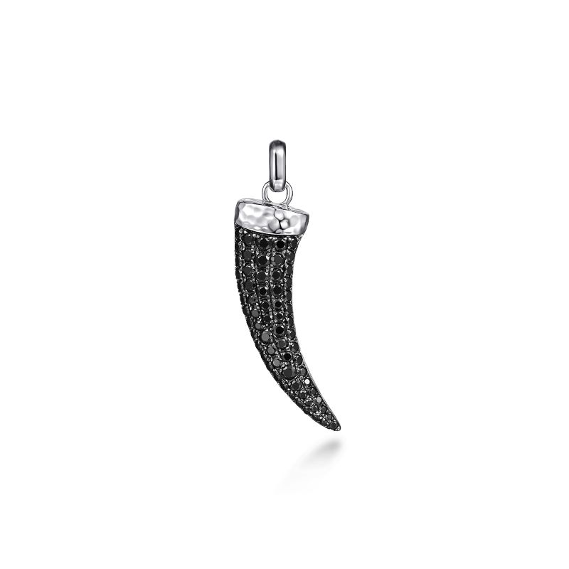 Sterling Silver Black Spinel Horn Pendant Sterling Silver Black Spinel Horn Pendant