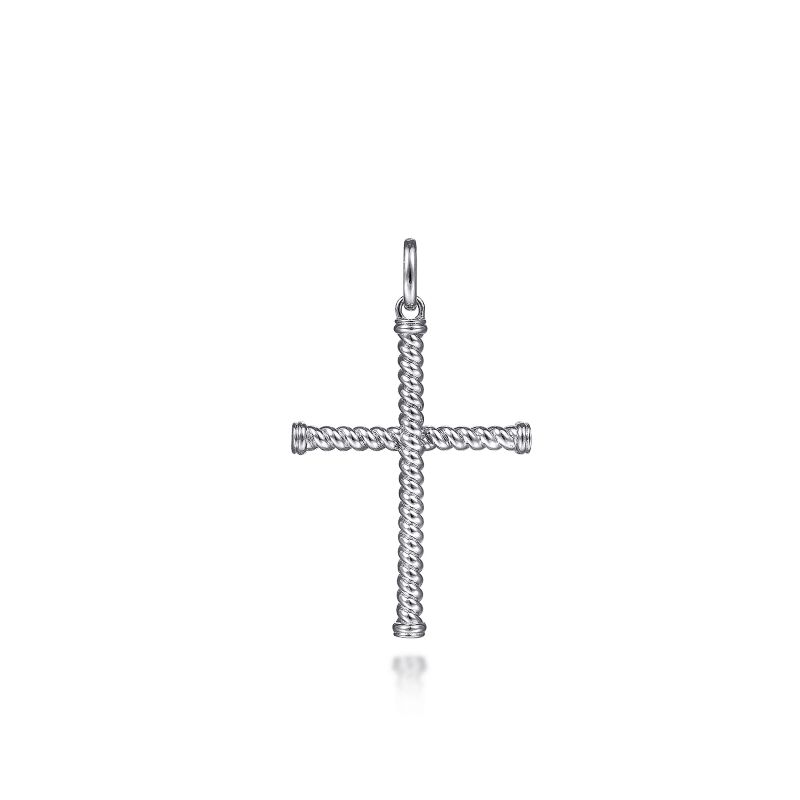 Sterling Silver Twisted Rope Cross Pendant Sterling Silver Twisted Rope Cross Pendant