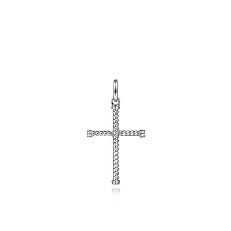 Sterling Silver Twisted Rope Cross Pendant Sterling Silver Twisted Rope Cross Pendant