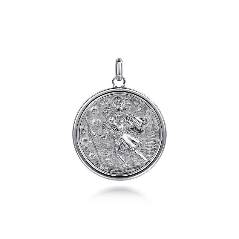 Sterling Silver St. Christopher Protect Us Pendant Sterling Silver St. Christopher Protect Us Pendant