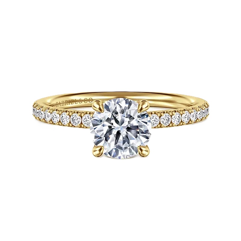 14k Yellow Gold Diamond Round Semi-Mount 14k Yellow Gold Diamond Round Semi-Mount