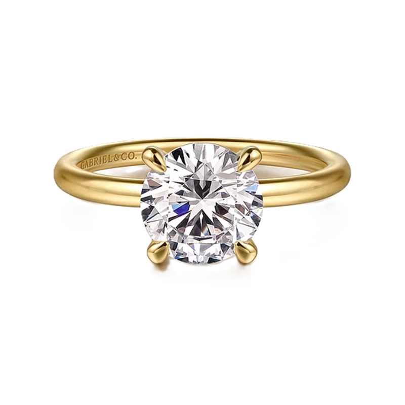 14k Yellow Gold Round Solitaire Semi Mount 14k Yellow Gold Round Solitaire Semi Mount