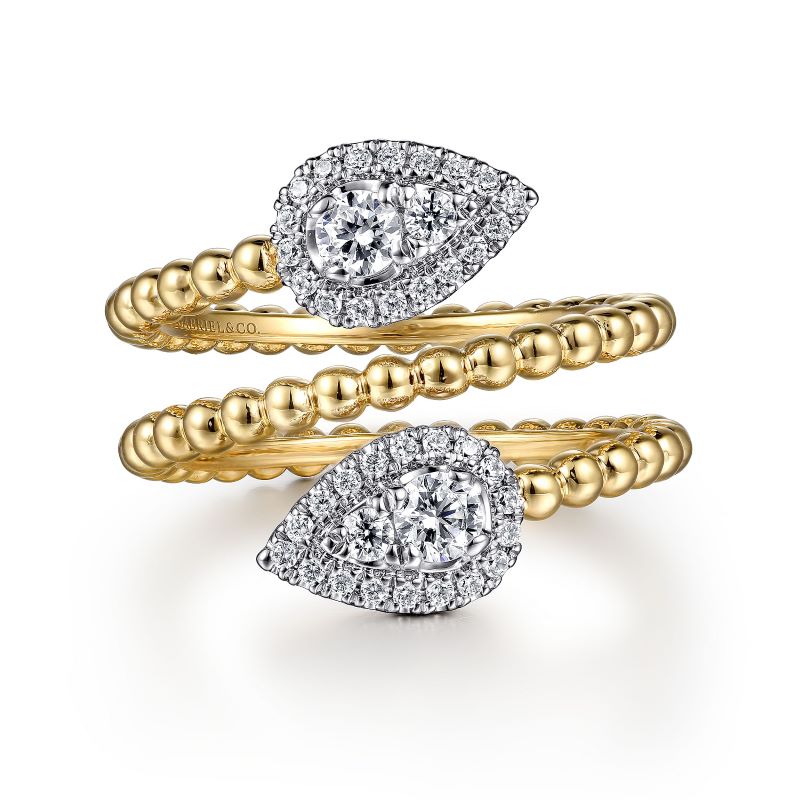 Gold Bujukan Wrap Ring with Teardrop Diamonds Gold Bujukan Wrap Ring with Teardrop Diamonds
