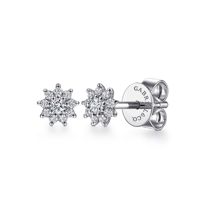Diamond Flower Stud Earrings Diamond Flower Stud Earrings