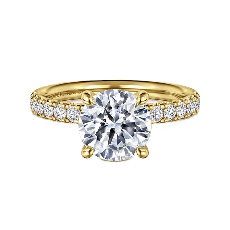 14k Yellow Gold Diamond Round Semi-Mount 14k Yellow Gold Diamond Round Semi-Mount