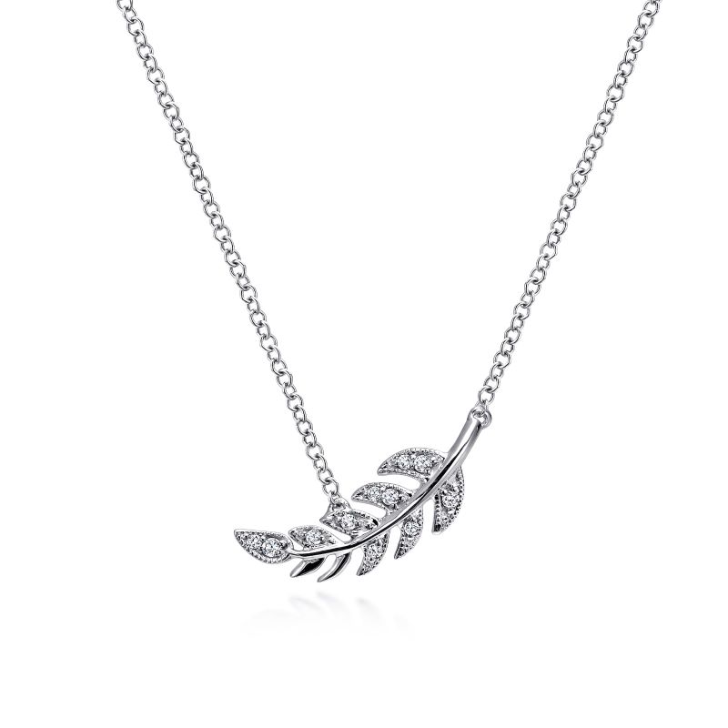 Diamond Leaf Pendant Necklace Diamond Leaf Pendant Necklace
