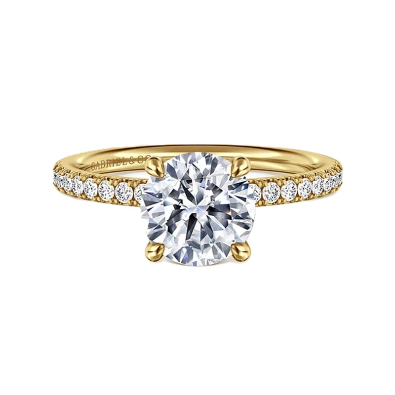 14k Yellow Gold Diamond Round Semi-Mount 14k Yellow Gold Diamond Round Semi-Mount