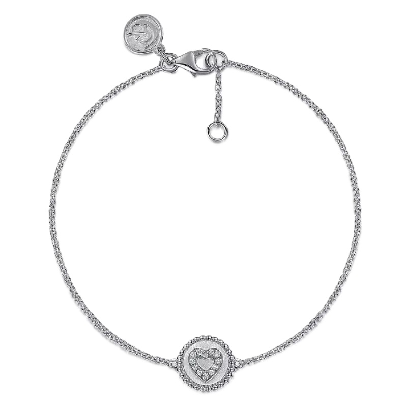 Sterling Silver Diamond Bujukan Heart Bracelet Sterling Silver Diamond Bujukan Heart Bracelet