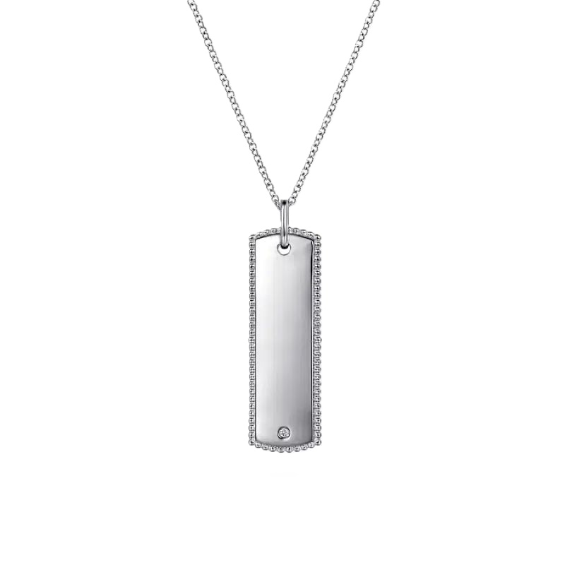 Sterling Silver Bujukan Diamond ID Necklace