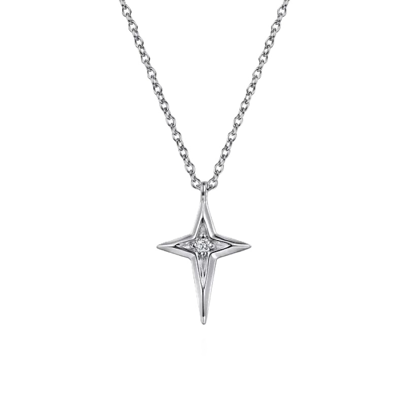 Sterling Silver Bujukan Diamond Cross Pendant Necklace Sterling Silver Bujukan Diamond Cross Pendant Necklace