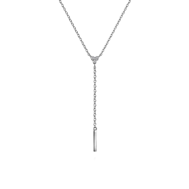 Sterling Silver Diamond Y Necklace Sterling Silver Diamond Y Necklace