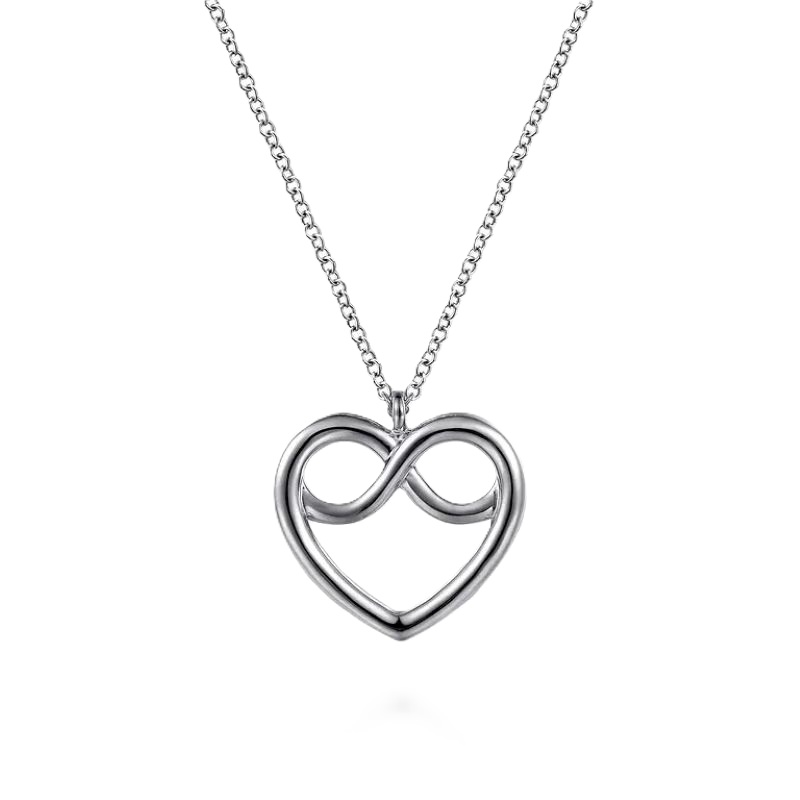 Sterling Silver Heart Love Knot Pendant Necklace Sterling Silver Heart Love Knot Pendant Necklace