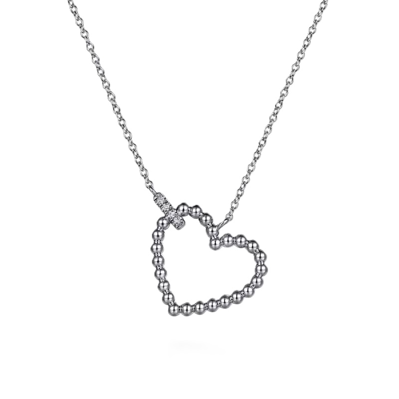 Sterling Silver Bujukan Heart Diamond Pendant Necklace Sterling Silver Bujukan Heart Diamond Pendant Necklace