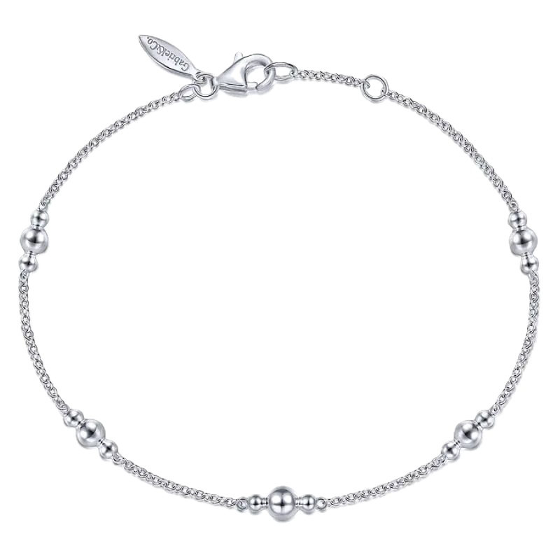 Sterling Silver Beaded Station Bracelet Sterling Silver Beaded Station Bracelet