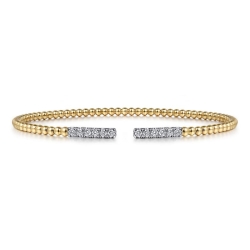 14K Yellow Gold Bujukan Diamond Bars Bangle thumbnail 1