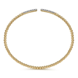 14K Yellow Gold Bujukan Diamond Bars Bangle thumbnail 3