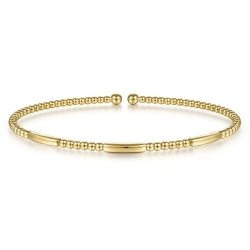 14K Yellow Gold Bujukan Open Bangle thumbnail 1