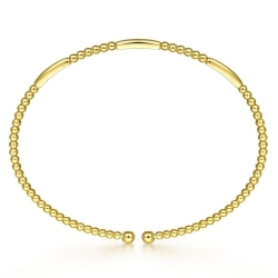 14K Yellow Gold Bujukan Open Bangle thumbnail 3