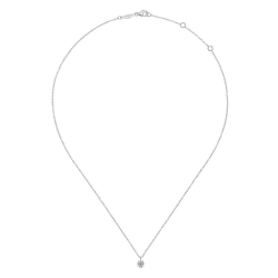 Diamond Flower Pendant Necklace thumbnail 2