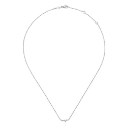 14K White Gold Diamond Constellation Bar Necklace thumbnail 2