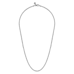 22 Inch Sterling Silver Solid Men's Link Chain Necklace thumbnail 2
