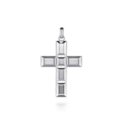 Sterling Silver Geometric Cross Pendant thumbnail 1