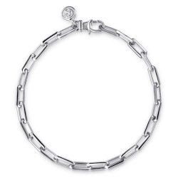 Sterling Silver Elongated Chain Bracelet thumbnail 1