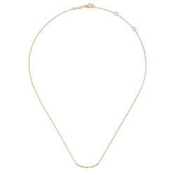 14K Yellow Gold Diamond Stations Bar Necklace thumbnail 2