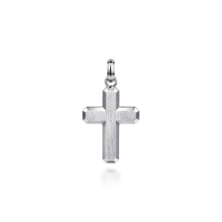 Sterling Silver Brushed Cross Pendant thumbnail 1
