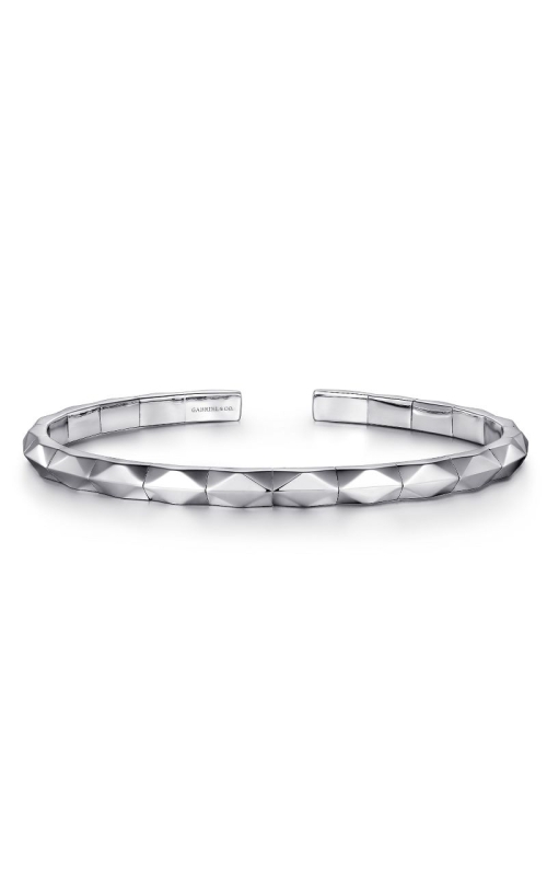 Men's Sterling Silver Faceted Open Cuff Bracelet