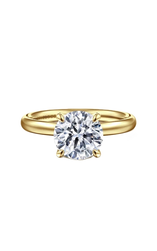 14k Yellow Gold Round Diamond Solitiare Semi-Mount