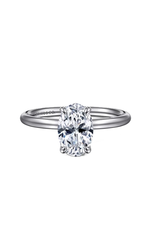 14k White Gold Oval Solitaire Semi Mount