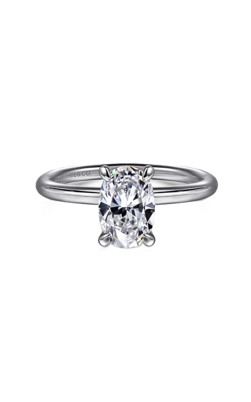 14k White Gold Oval Solitaire Semi Mount