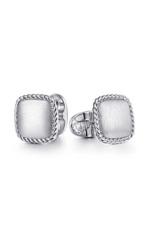 Sterling Silver Square Cufflinks with Twisted Rope Trim